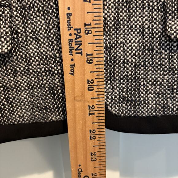 Talbots Tweed Blazer Petite 10P Black Classic Preppy Suit Jacket Grosgrain Trim - Picture 10 of 16